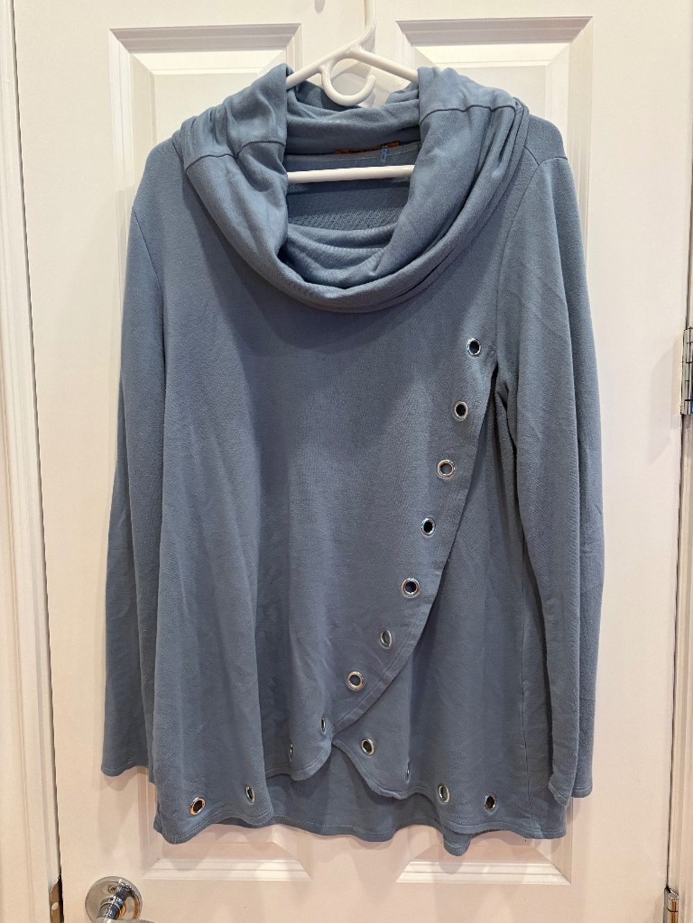 Bellini XL Blue Cow Neck Top